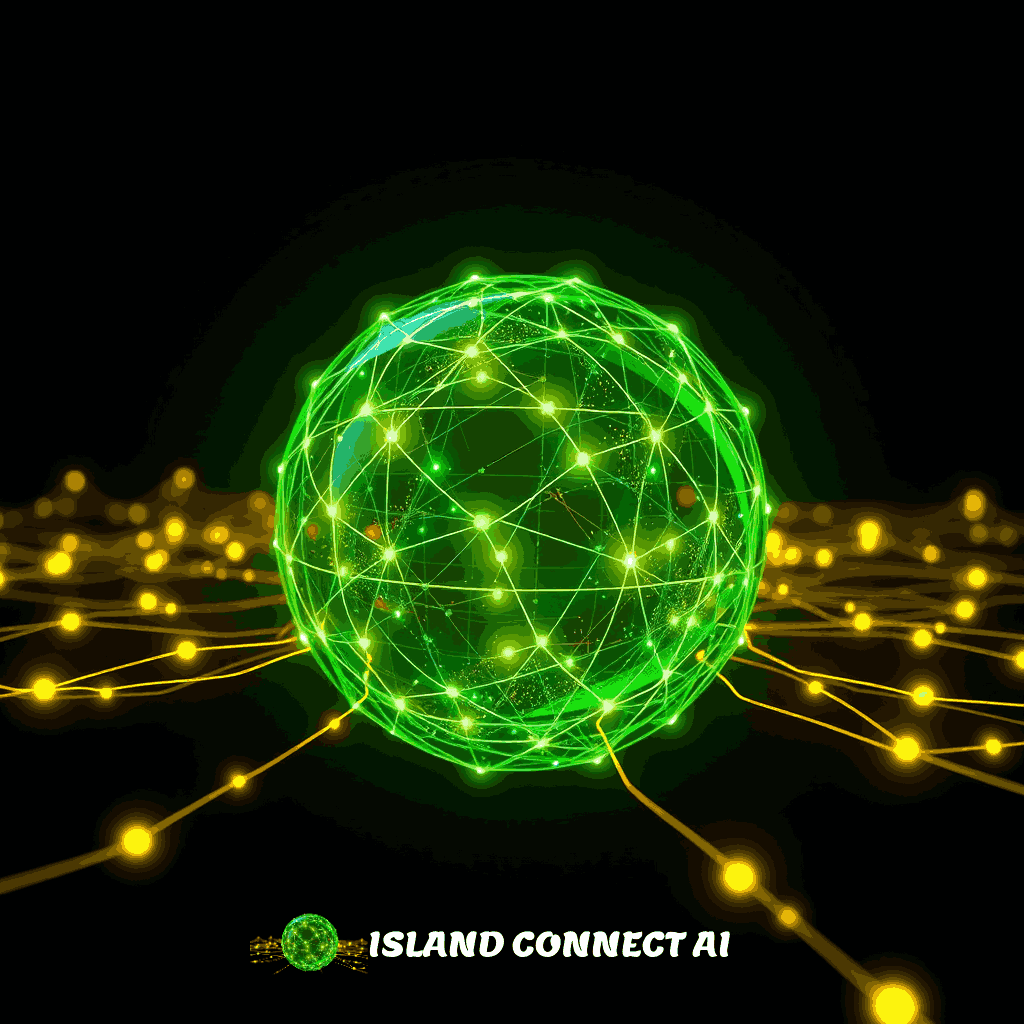 Futuristic digital globe representing AI automation for Caribbean real estate and tourism revenue growth - Island Connect AI